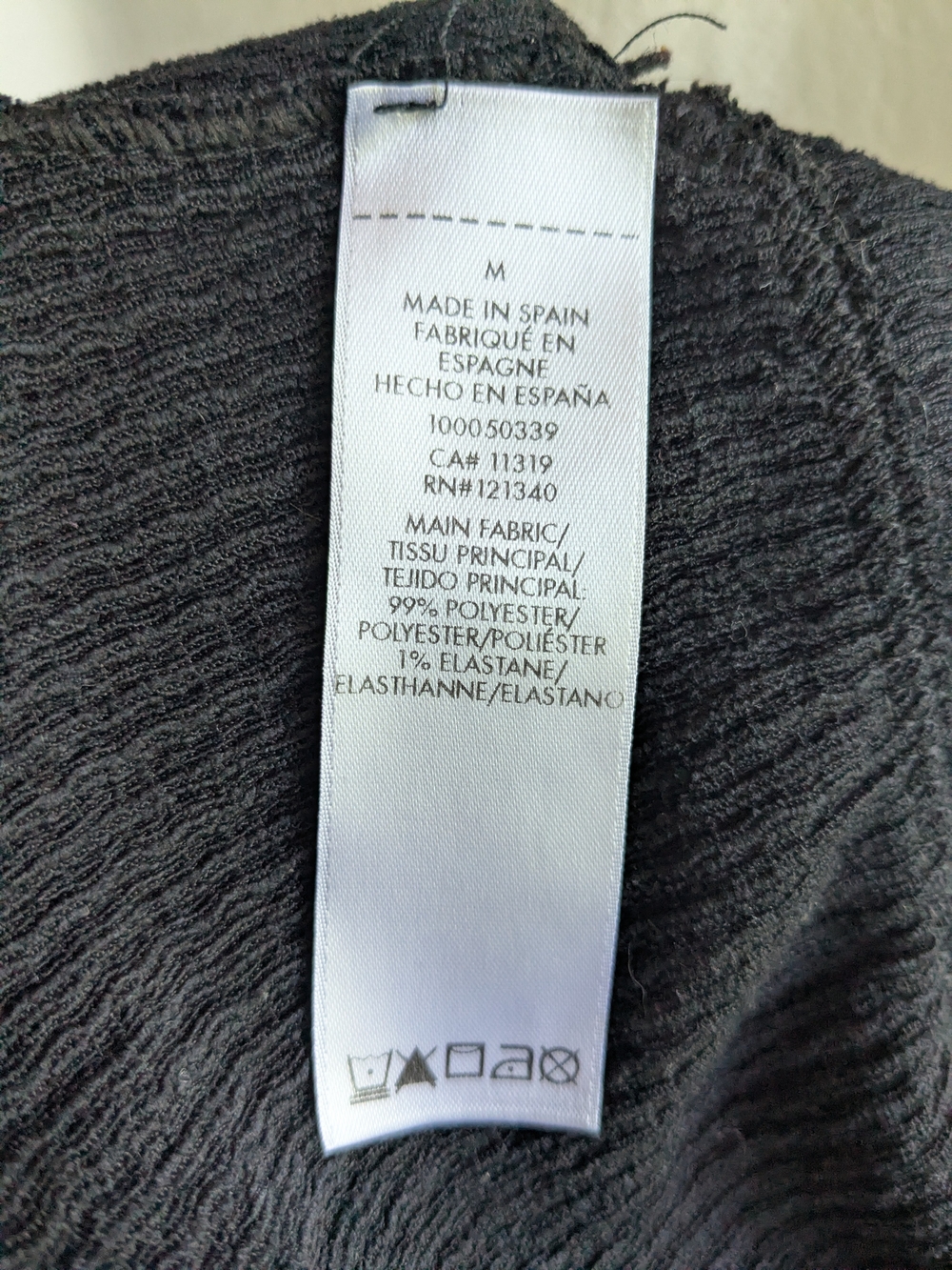 Black V-Neck Tie-Back Top Made In Spain - Picture 5 of 7